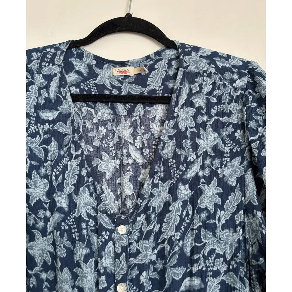 Faherty Navy Floral Maxi Dress